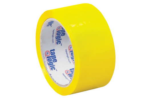 Colored Carton Sealing Tape 2" x 55 Yard Yellow (2.2 mil) Carton Sealing Tape 36/Case