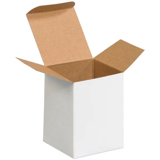 3 x 3 x 4 White 1-pc Chipboard Folding Carton 250/Case