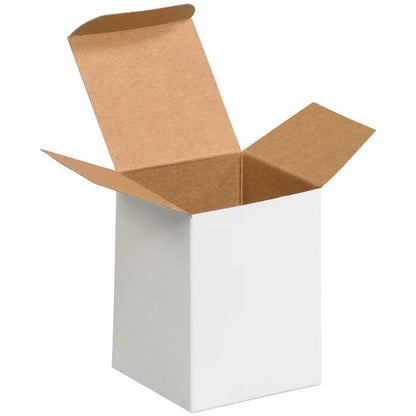 3 x 3 x 4 White 1-pc Chipboard Folding Carton 250/Case