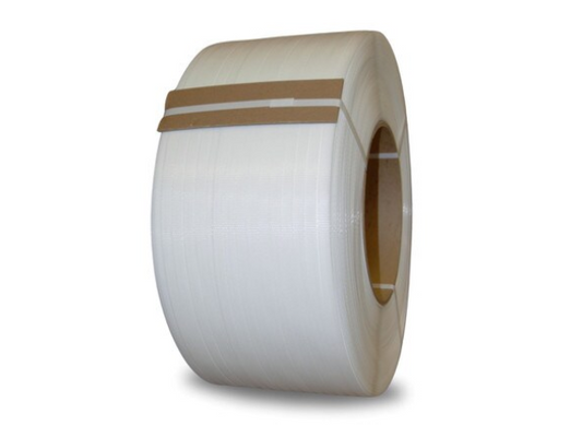Strapping Polypropylene , 1/2" x .022" x 9,000', 8" x 8" Core, 275#, White